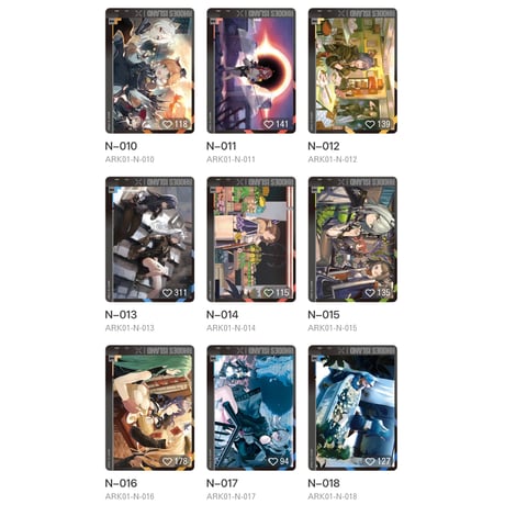 【アークナイツ × 卡游 KAYOU】明日方舟 「蛍光叙夢」POP-UP SHOP 流光絵礼コレクションカード トレーディングカード 第1弹（全204種）