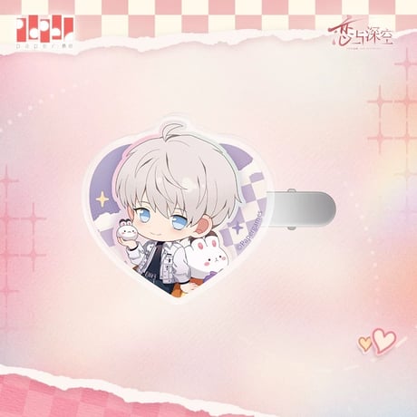 在庫販売【恋と深空】Love and Deepspace 中国公式通販「心畔絮語」レジン アクリルヘアクリップ（全4種）