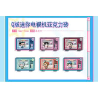 04/22〆【逆転裁判 × 次元波板糖】中国限定 「2001ゲームチャンネル」コラボカフェ SD TV型ミニアクリルブロック（全6種）