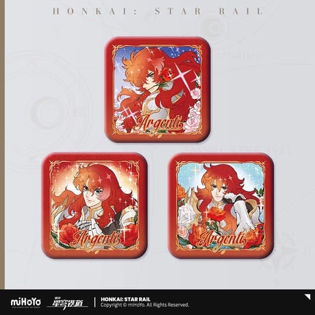【崩壊：スターレイル】Honkai Star Rail 「純美盖世無双」シリーズ スクエア 缶バッジ アルジェンティ（全3種）※180日以内発送予定