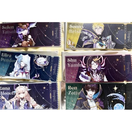 【NIJISANJI EN × IPSTAR】中国限定 コラボカフェ ノベルティ 等身SD 箔押し 記念チケットカード （全6種）※30日以内発送