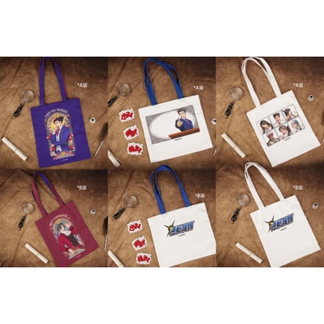 01/23〆【逆転裁判 × 谷子熊】中国限定発売 POP-UP SHOP 帆布バッグ（全3種）