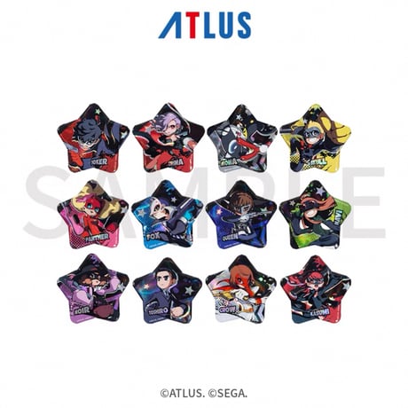 【ペルソナ5 タクティカ：P5T 】Atlus SEGA STORE 中国限定発売 Persona 5 Tactica 五角星型 トレーディング缶バッジ（全12種）