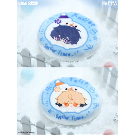 【時光代理人 × BilibiliGoods】中国限定発売 「絨絨冬日」雪だるま トレーディング ぬいバッジ（全6種）
