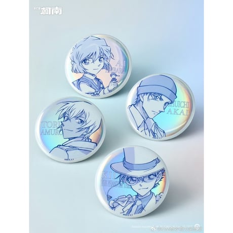 第一弾【名探偵コナン】2025年中国限定 「永遠の一瞬」POP UP SHOP ホログラム 薄彩色 缶バッジ（全9種）
