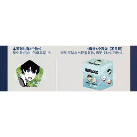 Vol.3【ブルーロック × ComeFor】BLUE LOCK 中国限定発売 原画 彩窓 五角型 缶バッジ（全6種）