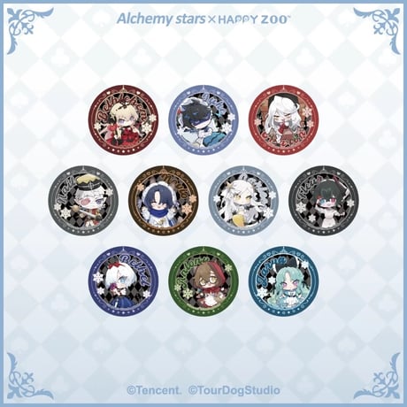 【白夜極光 × HAPPY ZOO】Alchemy Stars 中国限定 コラボカフェ 「氷雪童話」トレーディング 缶バッジ（全10種）