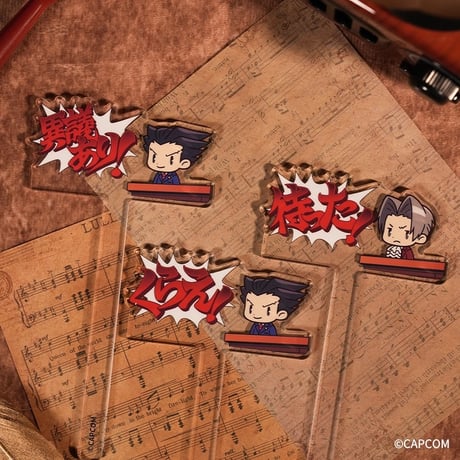 【逆転裁判 × 谷子熊 KUMAGUZI】中国限定発売 「動物シリーズ」お出かけ アクリルスティック（全9種）