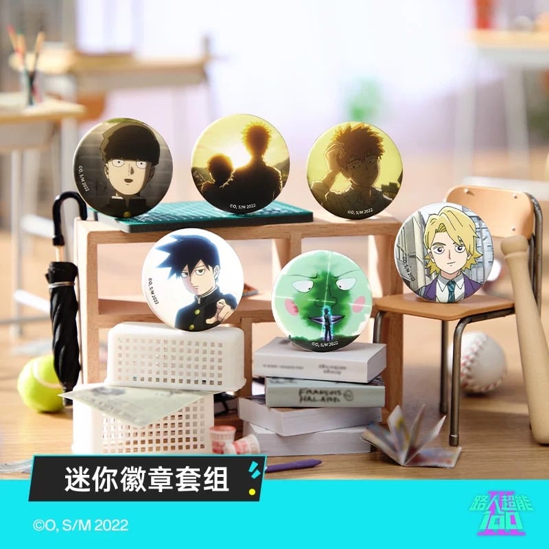 【激レア】モブサイコ100 イベント限定　缶バッジ 3点セット モブサイコ100 × GOODSLOVE】中国限定発売 ミニ缶バッジ3点