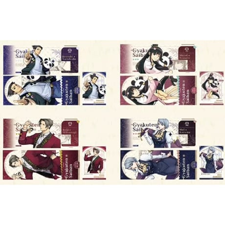 【逆転裁判 × CAPCOM上海店】Ace Attorney 2024年 中国オリジナル新商品 「パンダ」ホログラムチケット+チェキ風カード 2枚セット（全8種）
