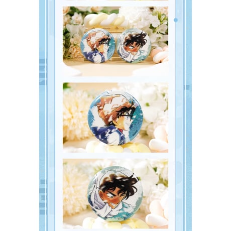 【名探偵コナン × AIMON 艾漫】中国限定発売 「原画」シリーズ グリッター 缶バッジ セット（全4種）※予約販売