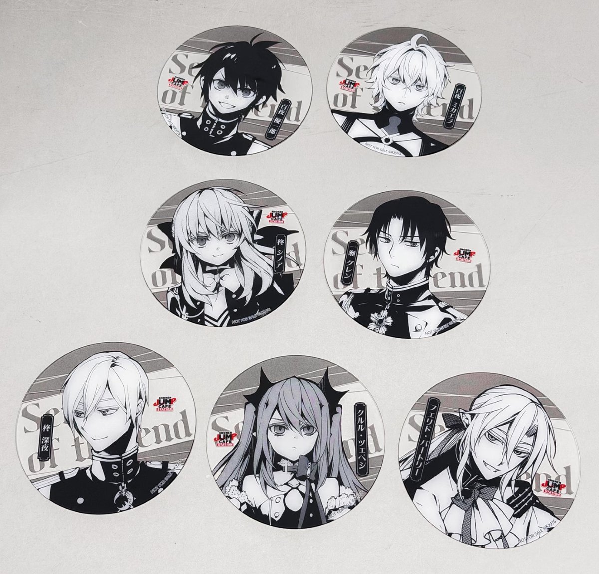 終わりのセラフ CHARRAUM CAFE コースター キラステッカー 在庫販売・数量限定【終わりのセラフ】SHONEN JUMP CAFE STATION 上海