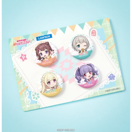 数量限定【BanG Dream! × ローソン】LAWSON中国発売 2025年コラボ mini缶バッジ 4点セット A組（全1種）