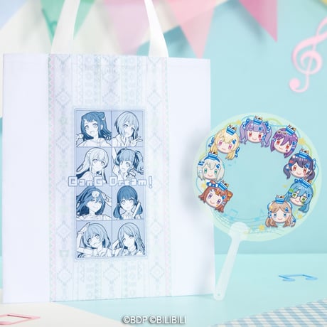 数量限定【BanG Dream! × ローソン】LAWSON中国発売 2025年コラボ 帆布バッグ クリアうちわ（全2種）