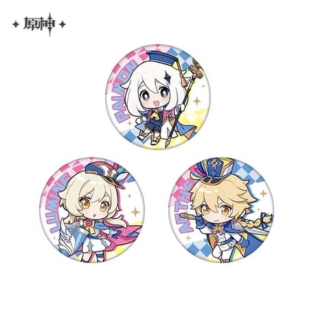 【原神】中国「BiliBiliWorld2023」オフライン展示会 缶バッジ 描き下ろし 75mm （全3種） ※8月中旬発売