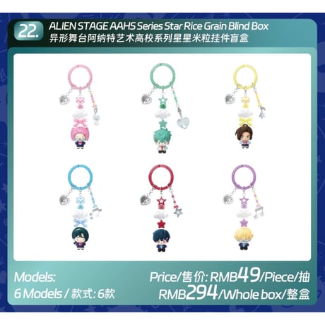 【ALIEN STAGE × AET 漫娯販】エイリアンステージ 「Anakt Arts High School」AAHSシリーズ 米粒型マスコットキーリング（全6種・Blind Box）
