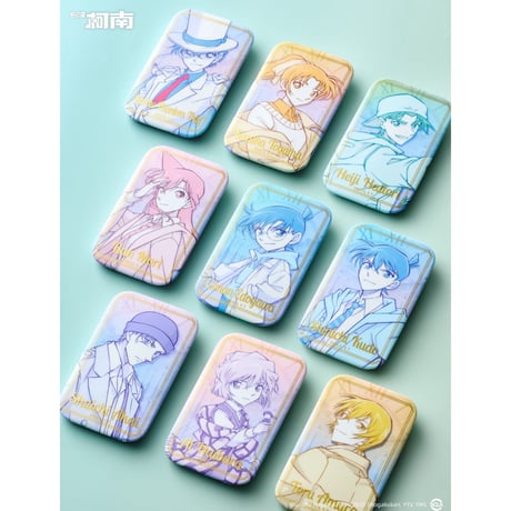 第二弾【名探偵コナン】2025年中国限定 「永遠の一瞬」POP UP SHOP トレーディング 箔押しスクエア缶バッジ（全9種）