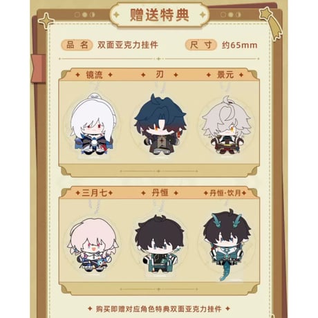 【崩壊：スターレイル】Honkai Star Rail ちびキャラ ぬいぐるみ アクキー特典付き（全6種）※180日以内発送予定