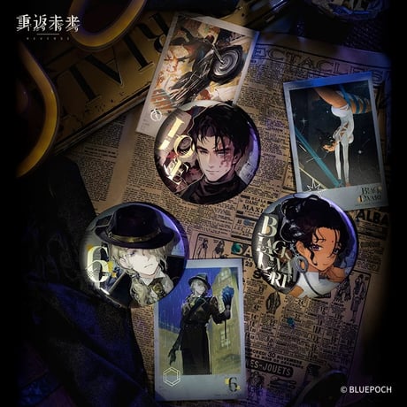 8/10〆【リバース：1999 】中国発売 重返未来：1999 *明日狂歓* 缶バッジ&キャラカードセット ミニ宣伝ポスター/ポラロイド風カード （全6種）