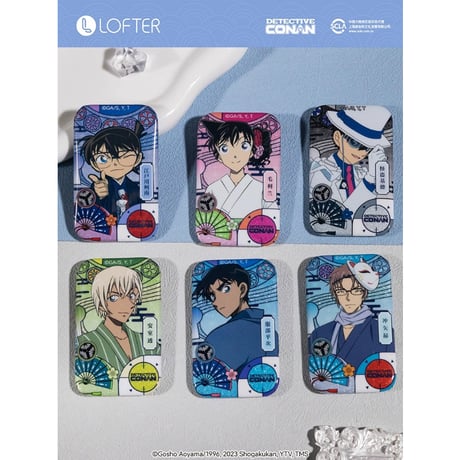 【名探偵コナン × NetEase LOFTER】コラボ 中国発売「彩窓」スクエア缶バッジ（全6種） ※予約販売
