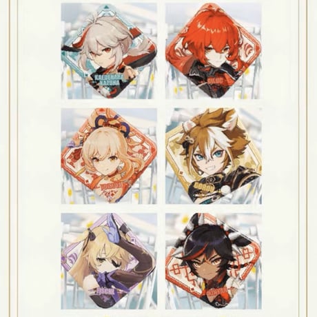 ※事後通販【原神 × IPSTAR】中国限定 コラボカフェ 箔押し 角型缶バッジ