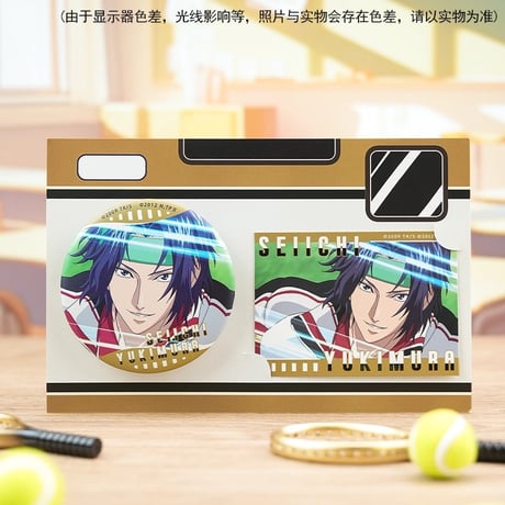 【新テニスの王子様 × 谷子熊 KUMAGUZI】テニプリ 中国限定発売 「顔」シリーズ トレーディング缶バッジ + チェキ風カード セット（全4種）