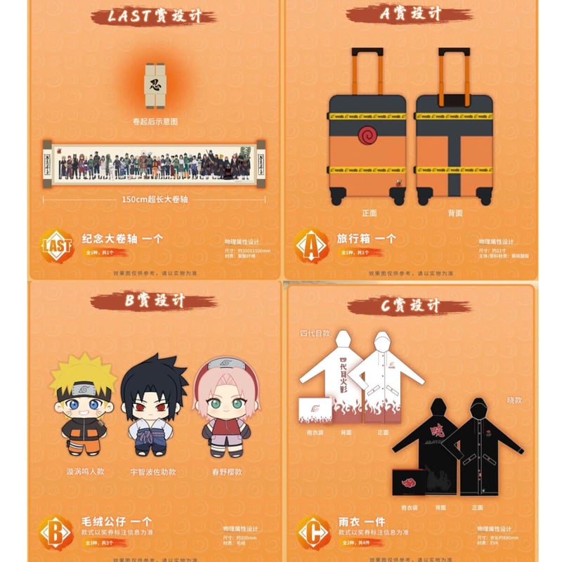 国際EMS直送・送料込み】ナルト NARUTO 20周年記念 中国限定くじ