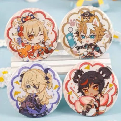 ※事後通販【原神 × IPSTAR】中国限定 コラボカフェ 描き下ろし ちびキャラ SD缶バッジ