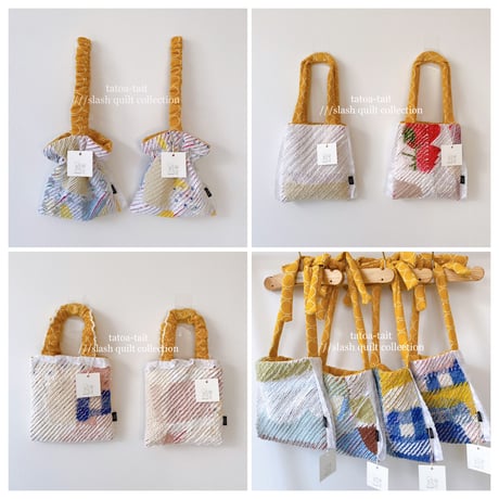 【アートなバッグ♡】///slash quilt collection｜tote bag & shoulder bag スラッシュキルトのトートバッグとショルダーバッグ