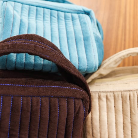 beej_quilting velour cube bag#BROWN