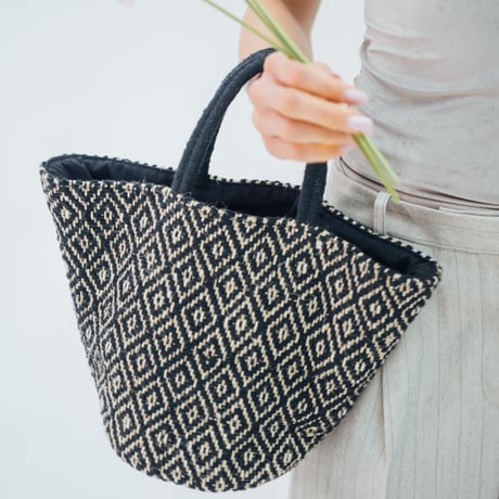 beej_Jute mix 3panel bag#Black