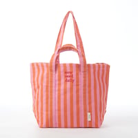 beej_stripe fabric Tote bag#Orange
