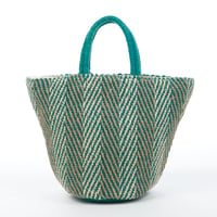 beej_Jute mix 3panel bag#Ｇreen