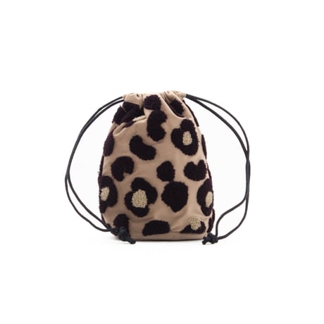 beej  Velour Leopard Bag_BEIGE