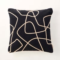 beej_ Woven line Cushion cover_black