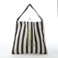 beej_stripe fabric OSbag#Black