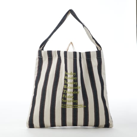 beej_stripe fabric OSbag#Black