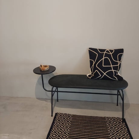 beej_ Woven line Cushion cover_black