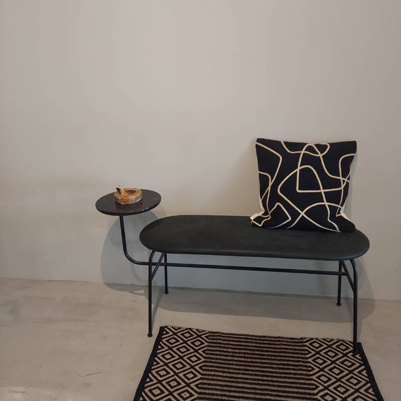 beej_ Woven line Cushion cover_black | beej STORE