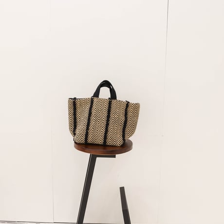 beej_wool woven totebag＃BLACK