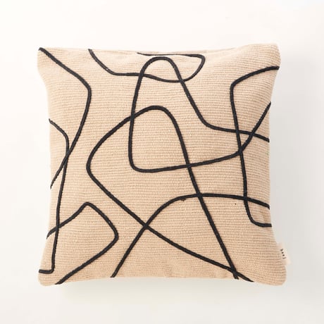 beej_ Woven line Cushion cover_white