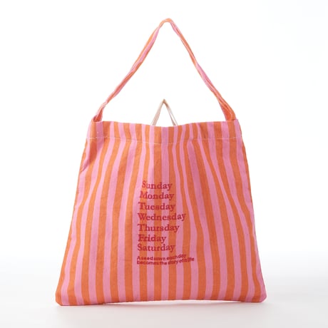 beej_stripe fabric OSbag#Orange