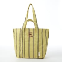 beej_stripe fabric Tote bag#Lime