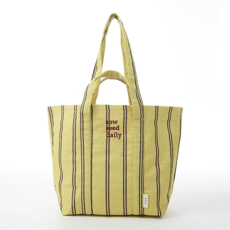 beej_stripe fabric Tote bag#Lime