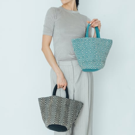 beej_Jute mix 3panel bag#Ｇreen