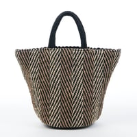 beej_Jute mix 3panel bag#Black