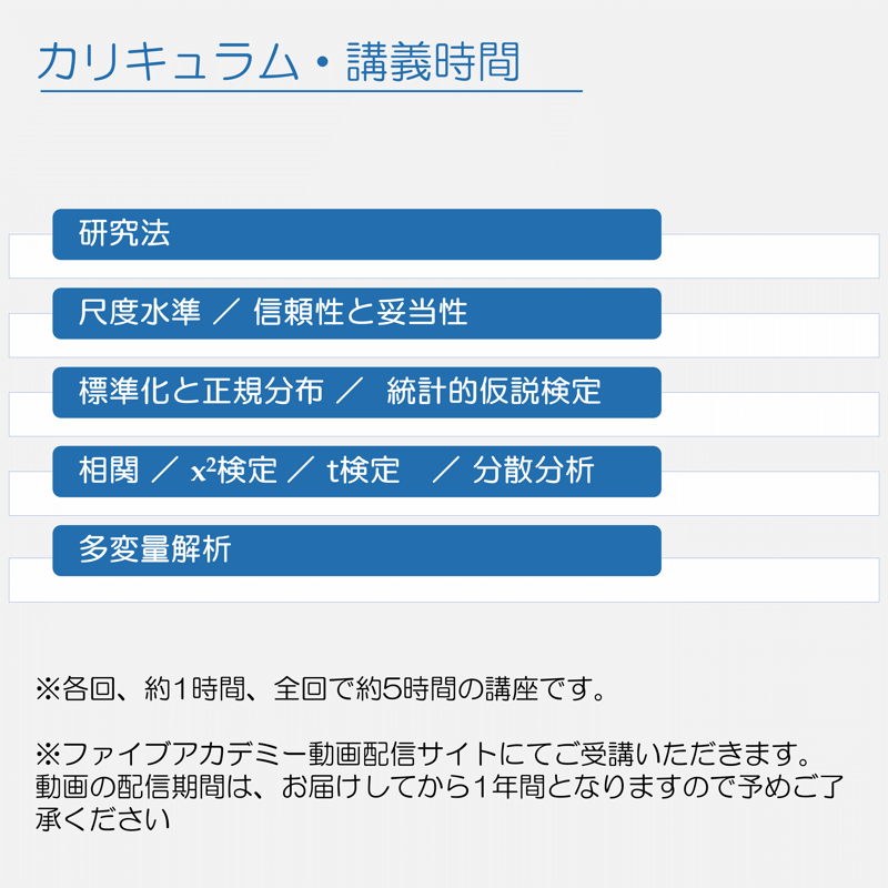 心理系大学院受験対策 心理学研究法・統計基礎 動画配信講座 