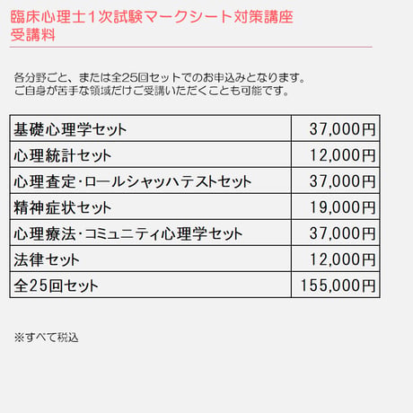 2026年度臨床心理士試験対策　一次試験マークシート対策 動画配信講座　＜心理査定・ロールシャッハテスト＞