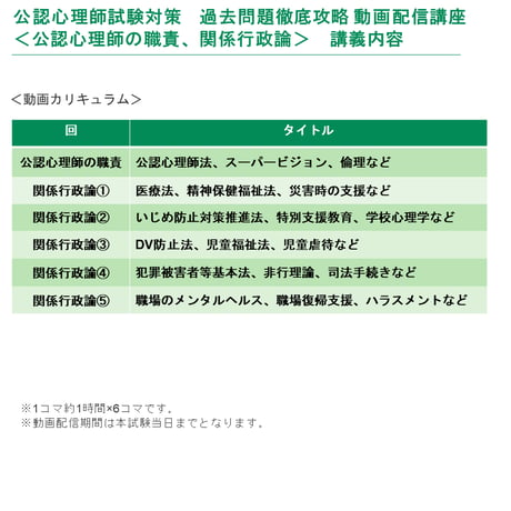 公認心理師試験対策  過去問題徹底攻略 動画配信講座 全24回セット
