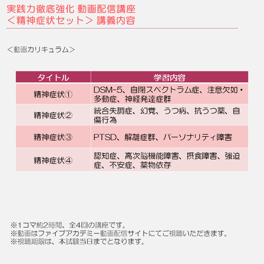 2025年度臨床心理士試験対策 実践力徹底強化 動画配信講座 全22